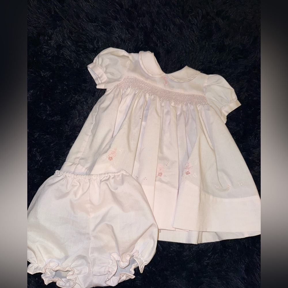 Carriage Boutique light pink Baby Dress with Bloomers
